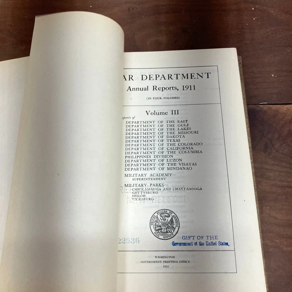 War Department Annual Reports 1911 Vol 3 US Government Printing Office 1912